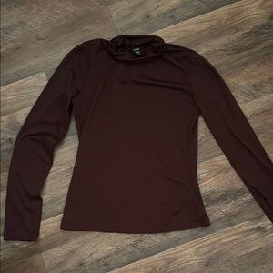 SHEIN Brown Turtleneck Long Sleeve Top